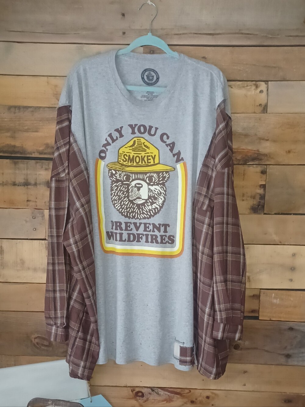 Upcycled Smokey Bear 'Only You Can Prevent Wildfires' Graphic T-shirt,